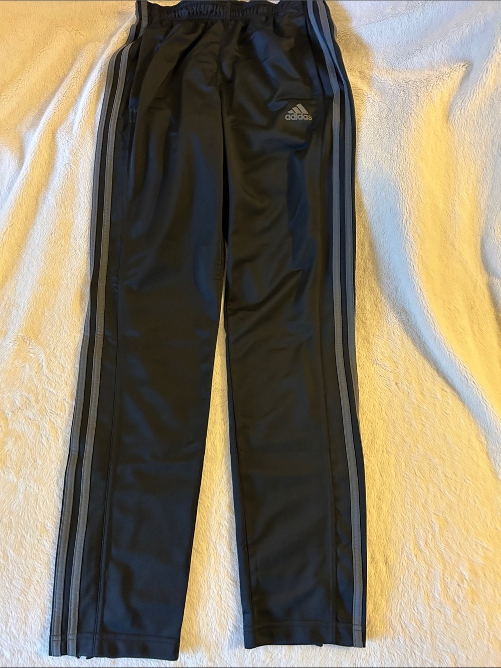adidas Black Joggers with Gray Side Stripes
